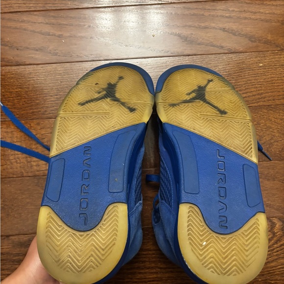 Mens Jordan 5 Retro Blue Suede - Picture 2 of 3